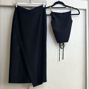 ZARA Halter Top and Black Skirt Set